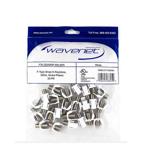 Wavenet F-TYPE INSERTS NICKEL 25 PACK WHITE
