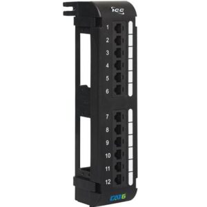 ICC PATCH PANEL, VERTICAL, CAT 6, 12-PORT