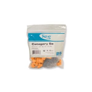 ICC MODULE, CAT 5e, EZ, 25 PK, ORANGE