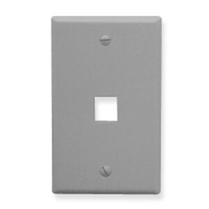 ICC FACEPLATE, FLAT, 1-GANG, 1-PORT, GRAY