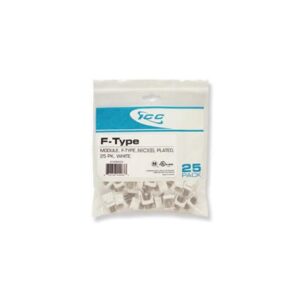ICC MODULE, F-TYPE NICKEL PLATED 25 PK WHITE