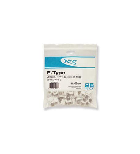 ICC MODULE, F-TYPE NICKEL PLATED 25 PK WHITE
