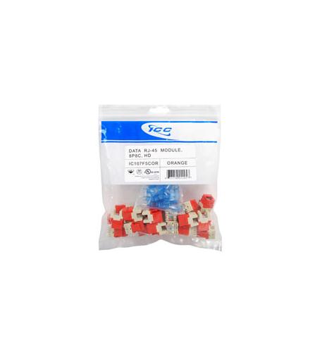 ICC MODULE, CAT 5e, HD, 25 PK, ORANGE