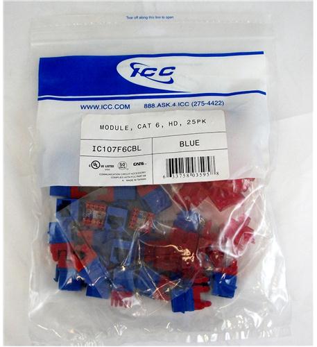 ICC MODULE, CAT 6, HD, 25PK, BLUE