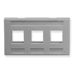 ICC FACEPLATE, FURNITURE, 3-PORT, GRAY