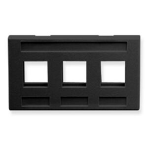ICC FACEPLATE, FURNITURE, 3-PORT, BLACK