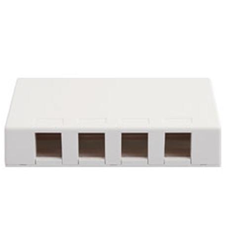 ICC SURFACE MOUNT BOX, 4 PORT, WHITE