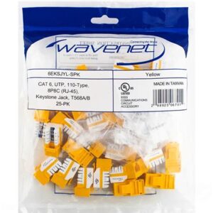 Wavenet CAT6 JACK YELLOW 25 PACK